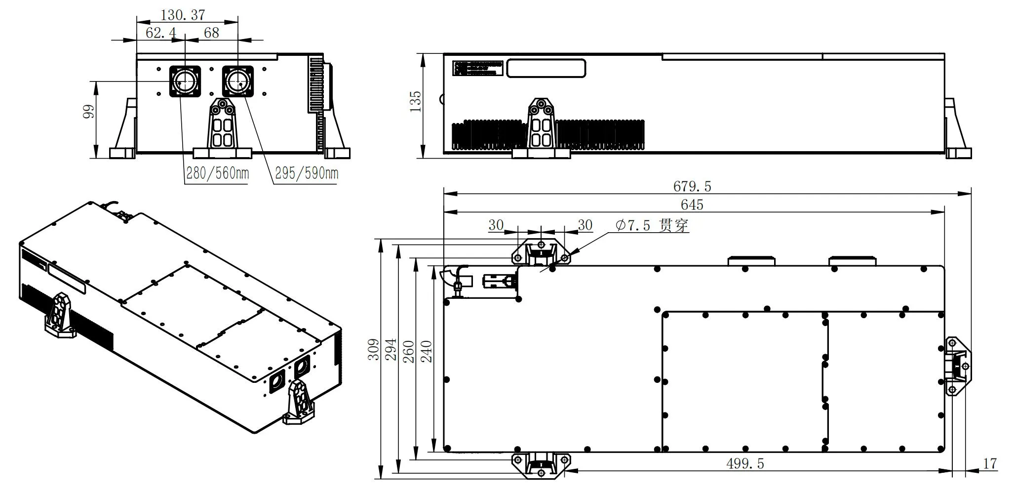 SHSL-UV Series Ultraviolet Raman All-Solid-State Lasers - Structural Diagram 2