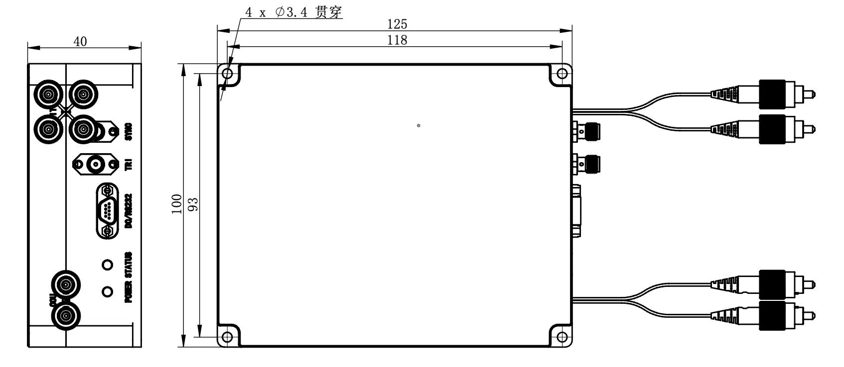 SPFL Series 1550 nm Single-Frequency Pulsed Fiber Lasers - Structural Diagram 2